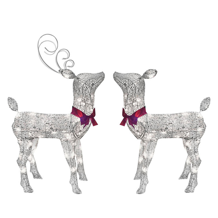The Holiday Aisle® Morphing Buck and Doe Deer Figurines Wayfair